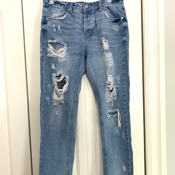 Ripped Straight Jeans - Picture 2 of 2